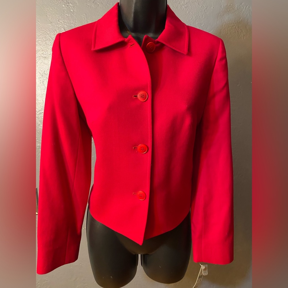 Nwt Talbots Red Front Button Blazer - image 1